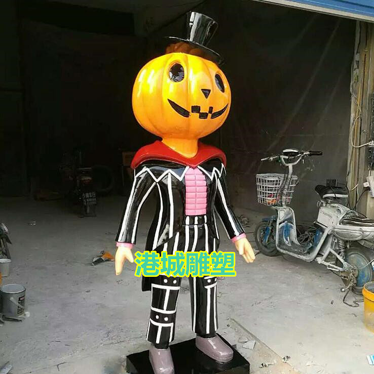 农业产业园标志卡通玻璃钢南瓜人雕塑起到美化环境妙用