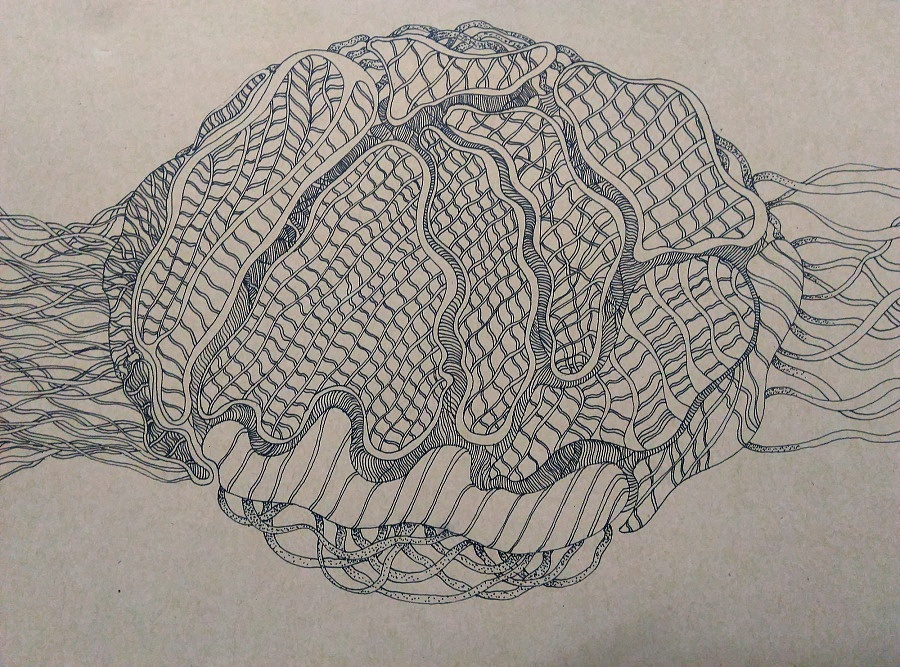 《此--流--深--伍》是对生活状态一种挖掘,通过多样的印象,使得笔与纸之间的痕迹无所追踪。