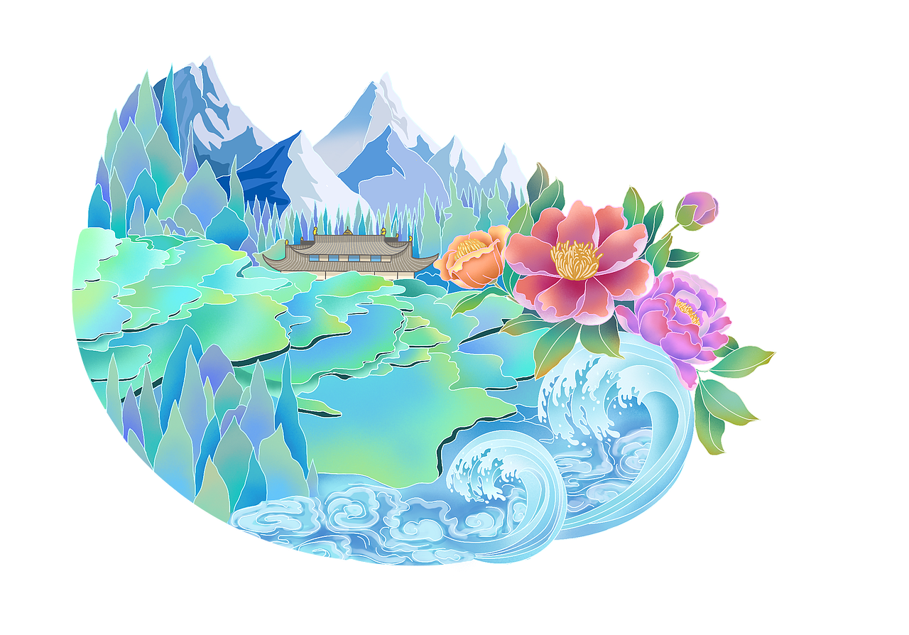 四川各地旅游景区插画（图ZMjkwNzY4ODc2） - 商业插画 - 站酷设计师文静的熊原创素材 - 站酷ZCOOL