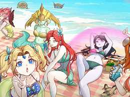 DOTA2女英雄泳装秀