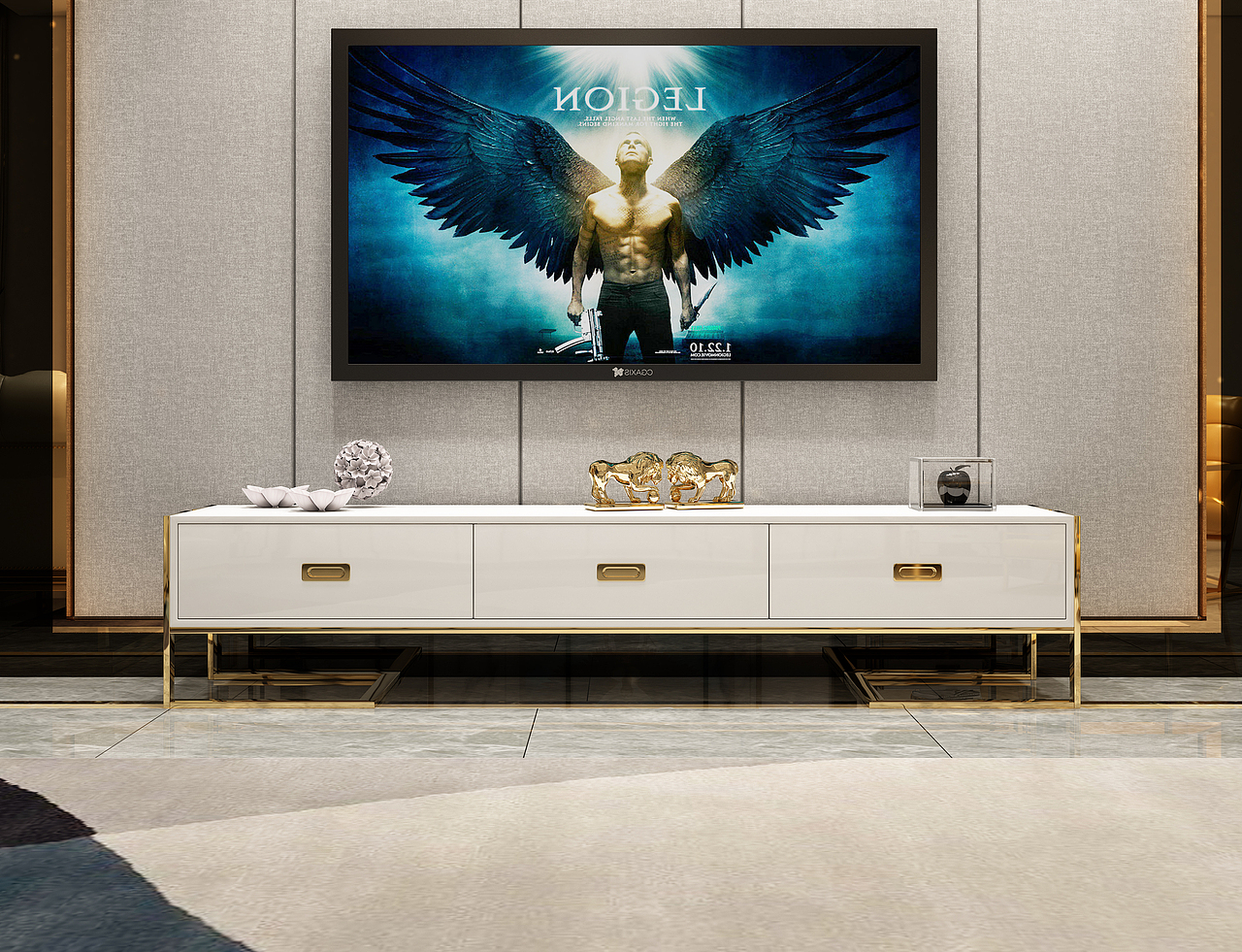 电视柜茶几效果图