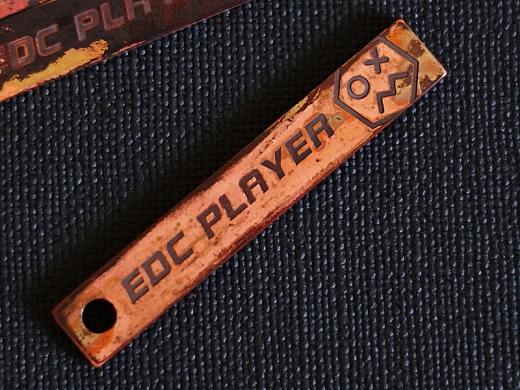 原创EDC 一条复古斑驳做旧效果的红铜钥匙条