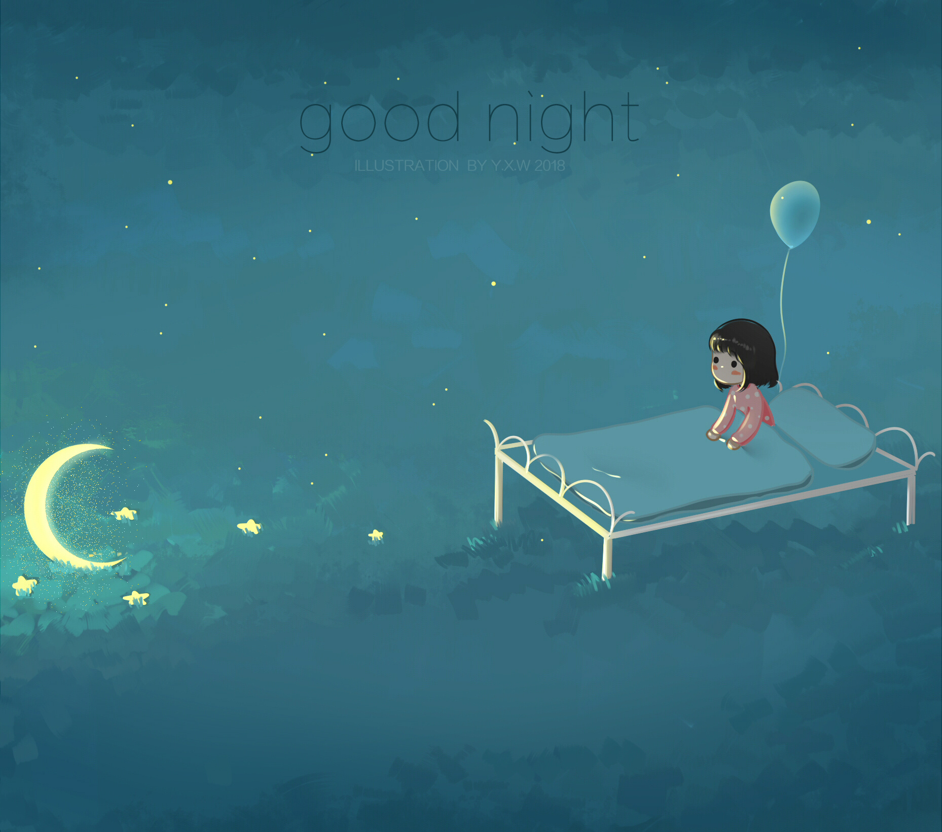 星星(晚安系列)|插画|插画习作|哎哟微well - 原创作品 - 站酷 (zcool