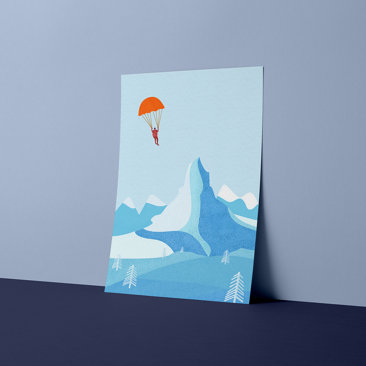 冬日雪山/跳伞（图ZMTg1NjM3NTQ0） - 创作习作 - 站酷设计师一粒豌豆er原创素材 - 站酷ZCOOL