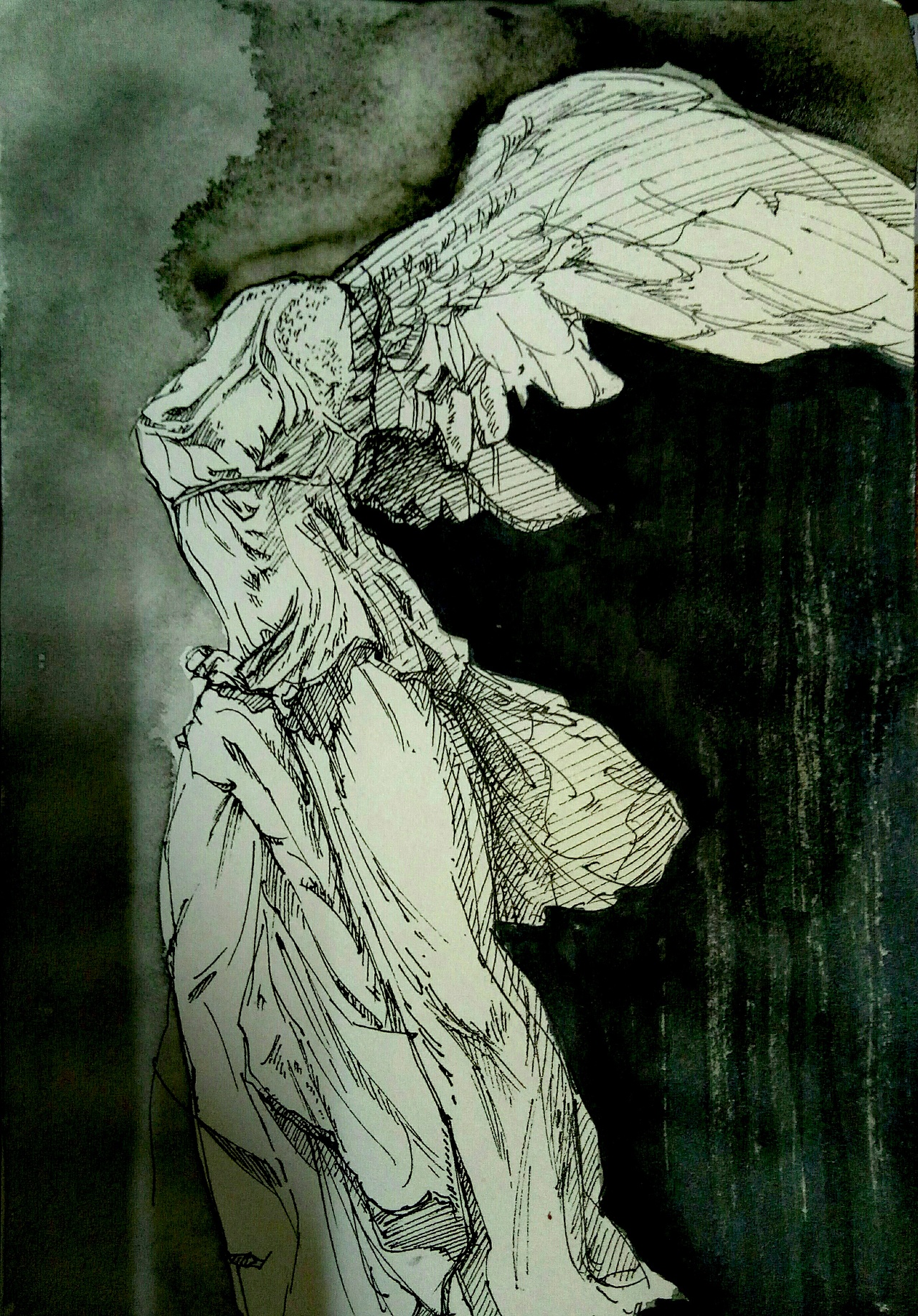 速写,石膏,卢浮宫胜利女神西安|学生魁星0|0|130原创作品/插画/艺术