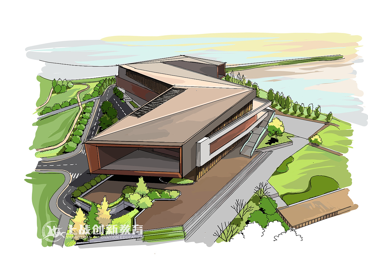 【上戰(zhàn)手繪作品分享】田蘋老師ipad建筑圖（圖ZMTk4NzM0OTgw） - 建筑設(shè)計 - 站酷設(shè)計師上戰(zhàn)創(chuàng)意手繪原創(chuàng)素材 - 站酷ZCOOL