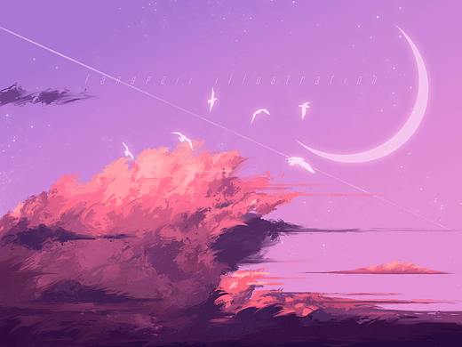 你是落日弥漫的橘 天边透亮的星