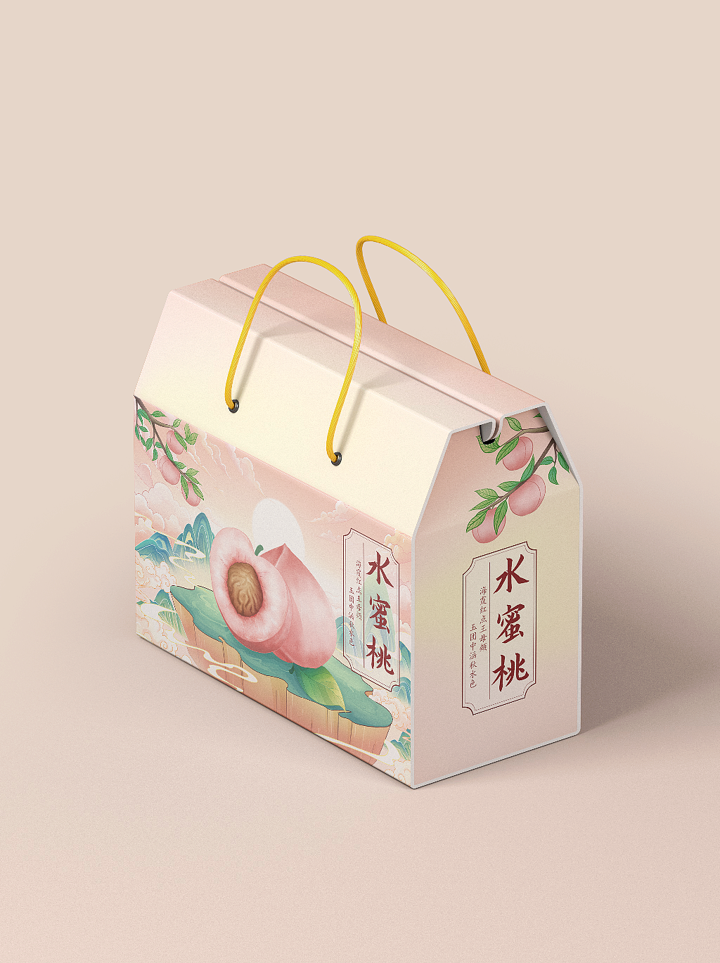 水蜜桃国潮礼盒包装插画（图ZMzI1MjkyMDQ0） - 商业插画 - 站酷设计师小麦琪Maggie原创素材 - 站酷ZCOOL