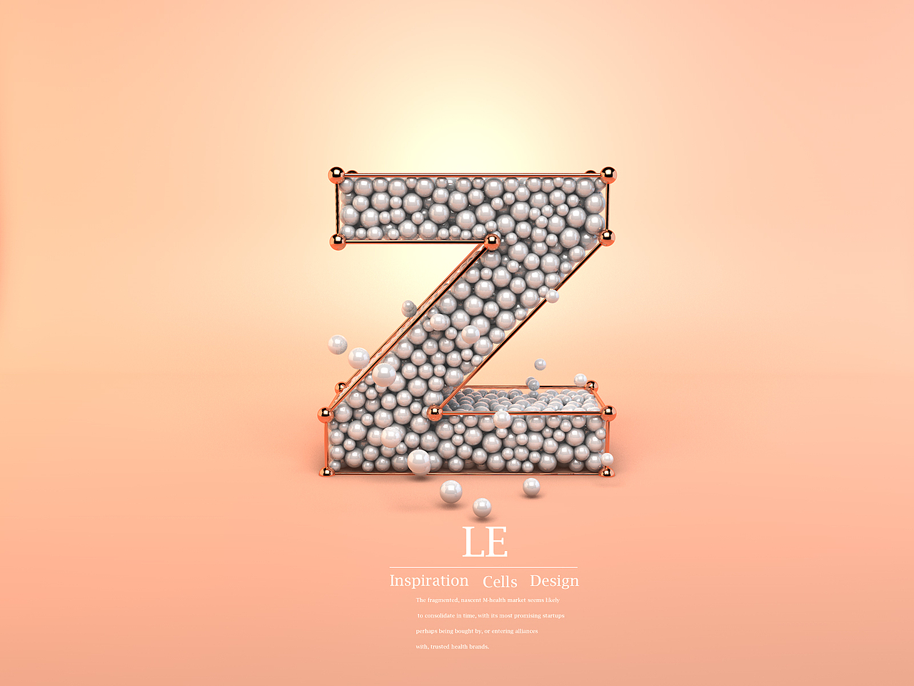 c4d珍珠小球字母