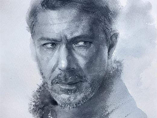 单色水彩-小指头 