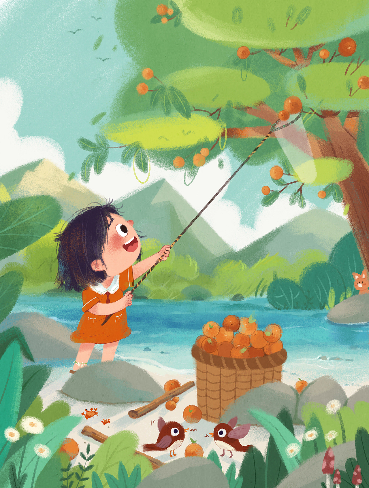 儿童插画二十四节气之秋季