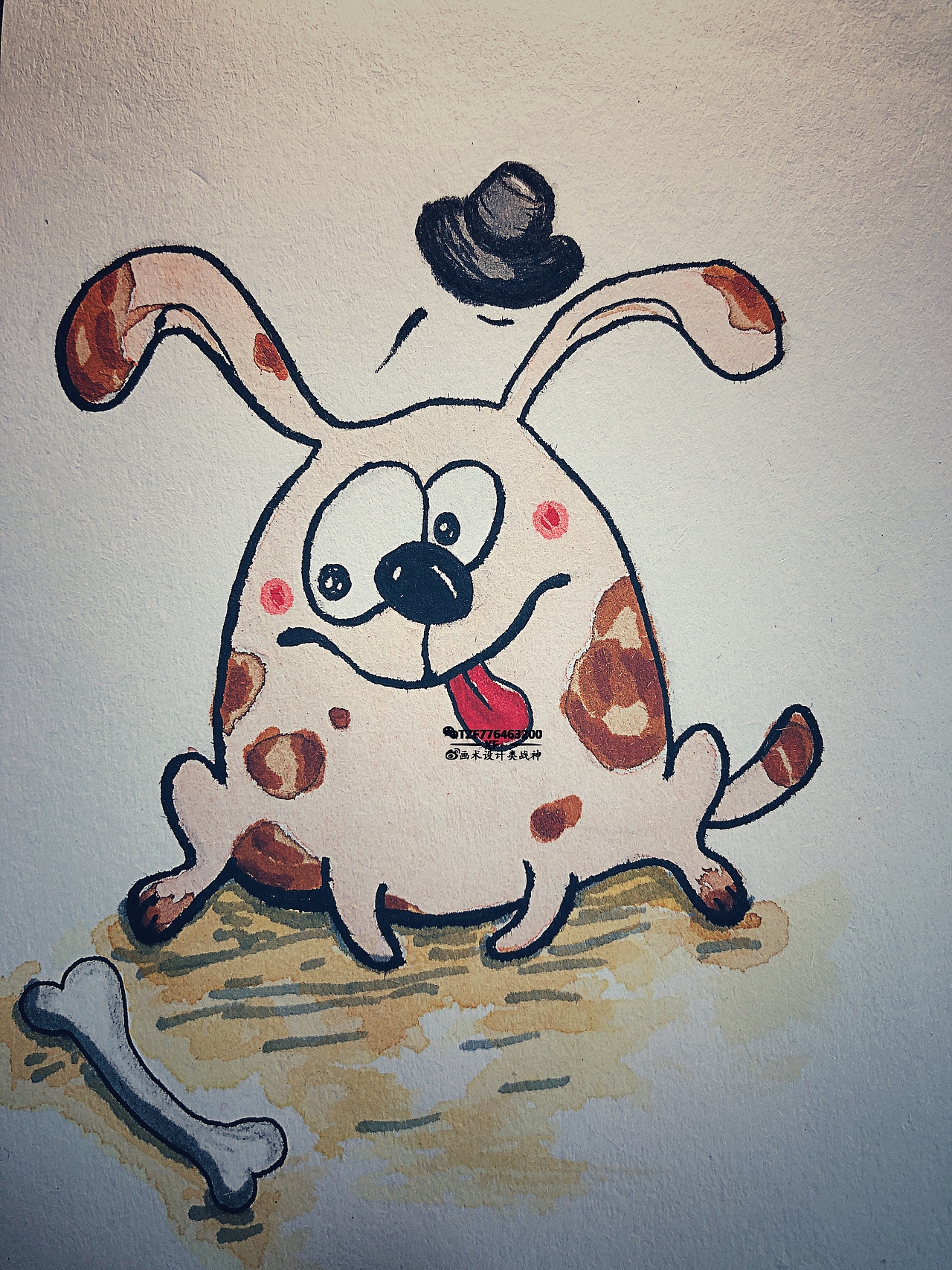 原创作品纯艺术绘画儿童简笔画水彩动物插画手绘玩具麻麻弟简笔画4