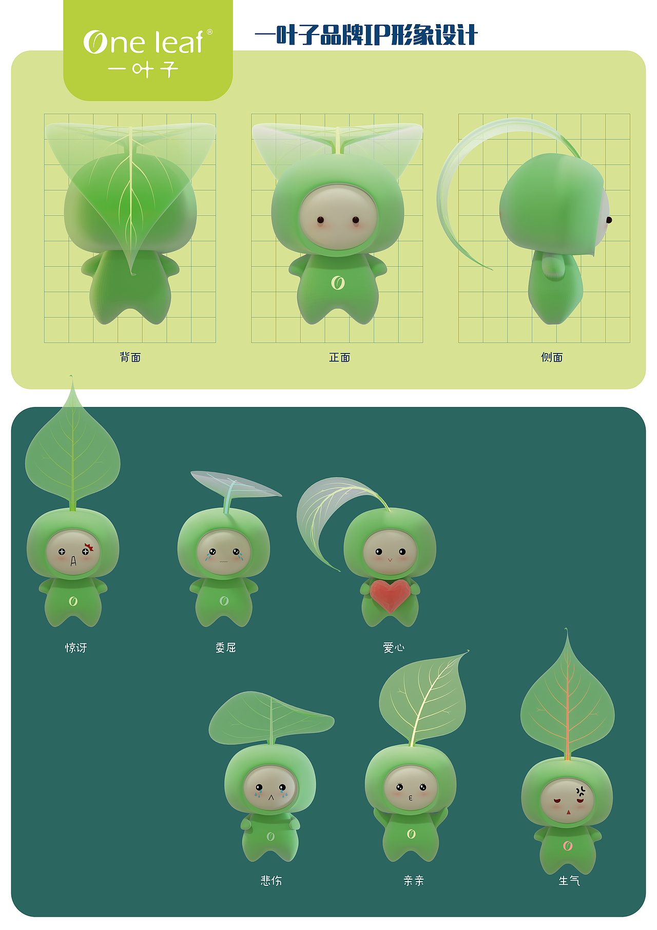 盲盒 手办 c4d建模卡通ip标签建模吉祥物渲染ip一叶子发光创作时间