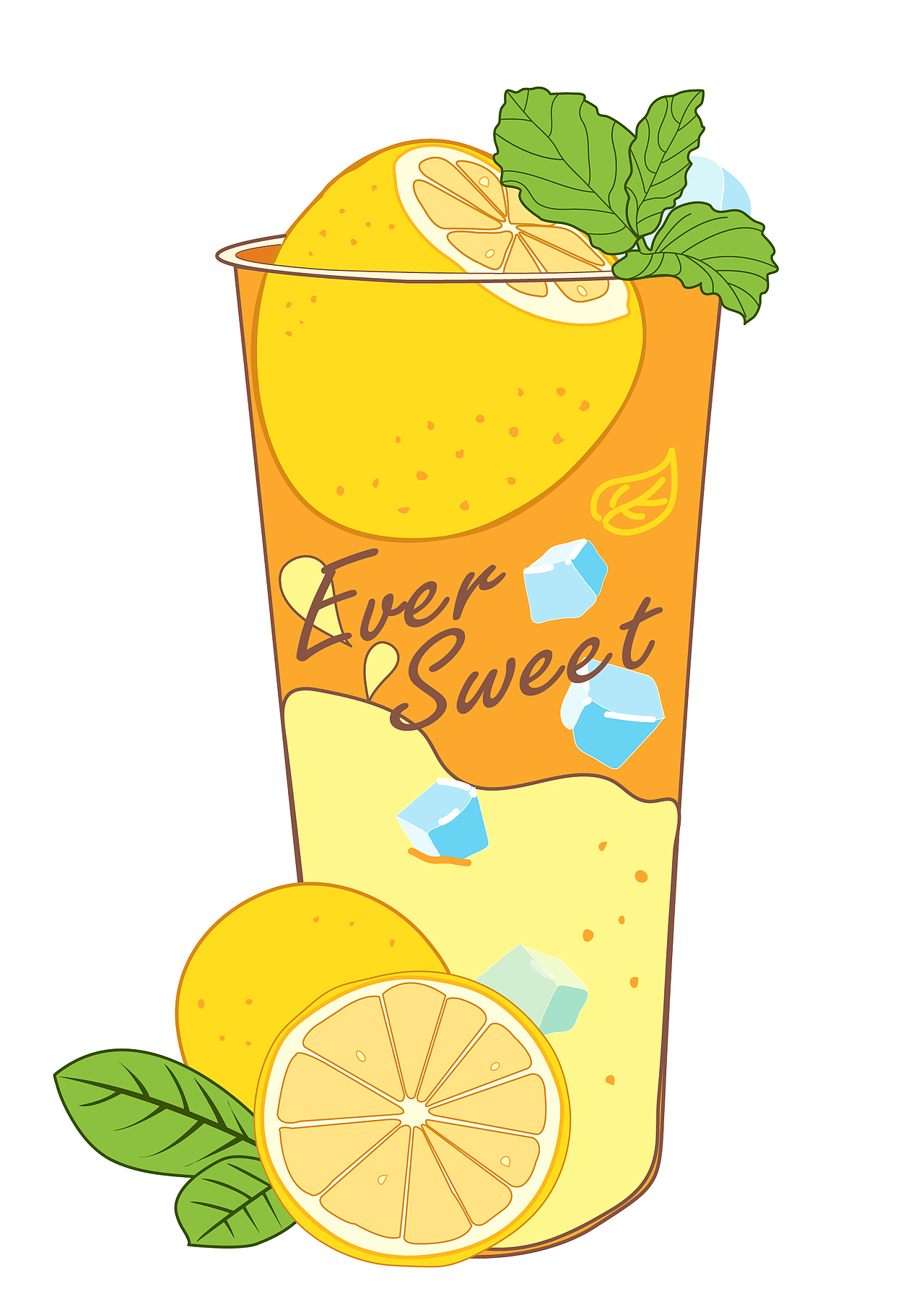 水果茶 水果壁纸手绘 |插画|商业插画|kaolawoo_原创作品-站酷zcool