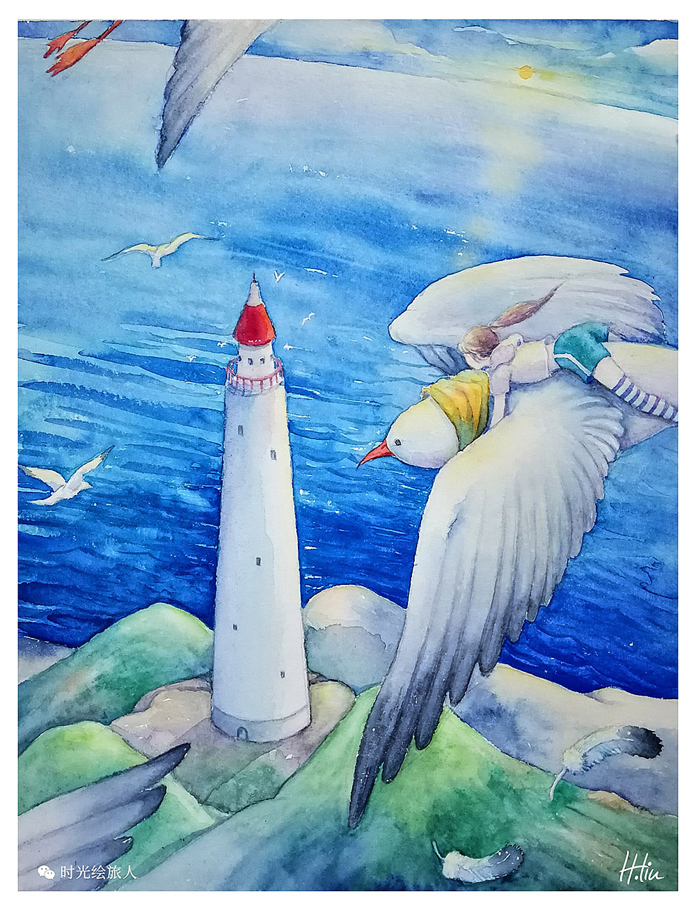 梦境一:白色灯塔|纯艺术|水彩|胡罗罗 - 原创作品 - 站酷 (zcool)
