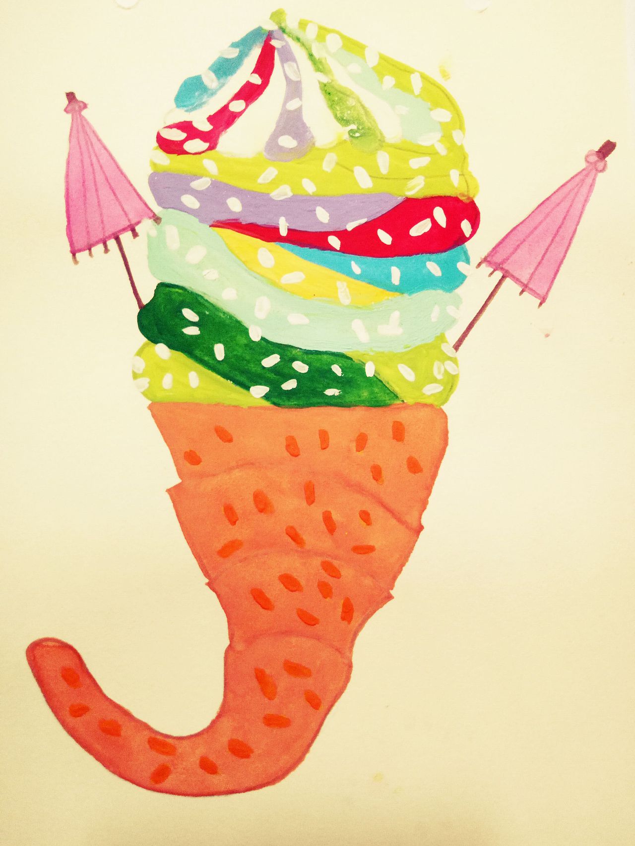 冰淇淋甜筒|插画|创作习作|深海珍珠_原创作品-站酷zcool