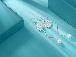 光影的运用银饰品，戒指耳钉手环