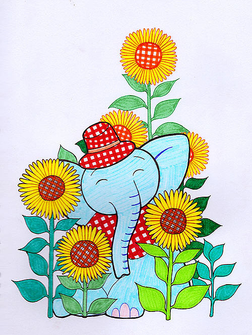 水彩笔儿童画插画涂色填色（图ZNjQyMzUwNjQ=） - 儿童插画 - 站酷设计师ninili原创素材 - 站酷ZCOOL