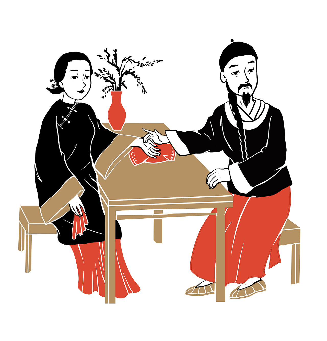 一组古代制药的插画【已商用】