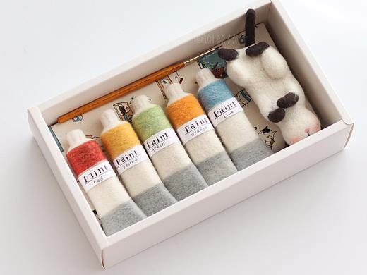 囍囍的羊毛毡 之 颜料与猫咪