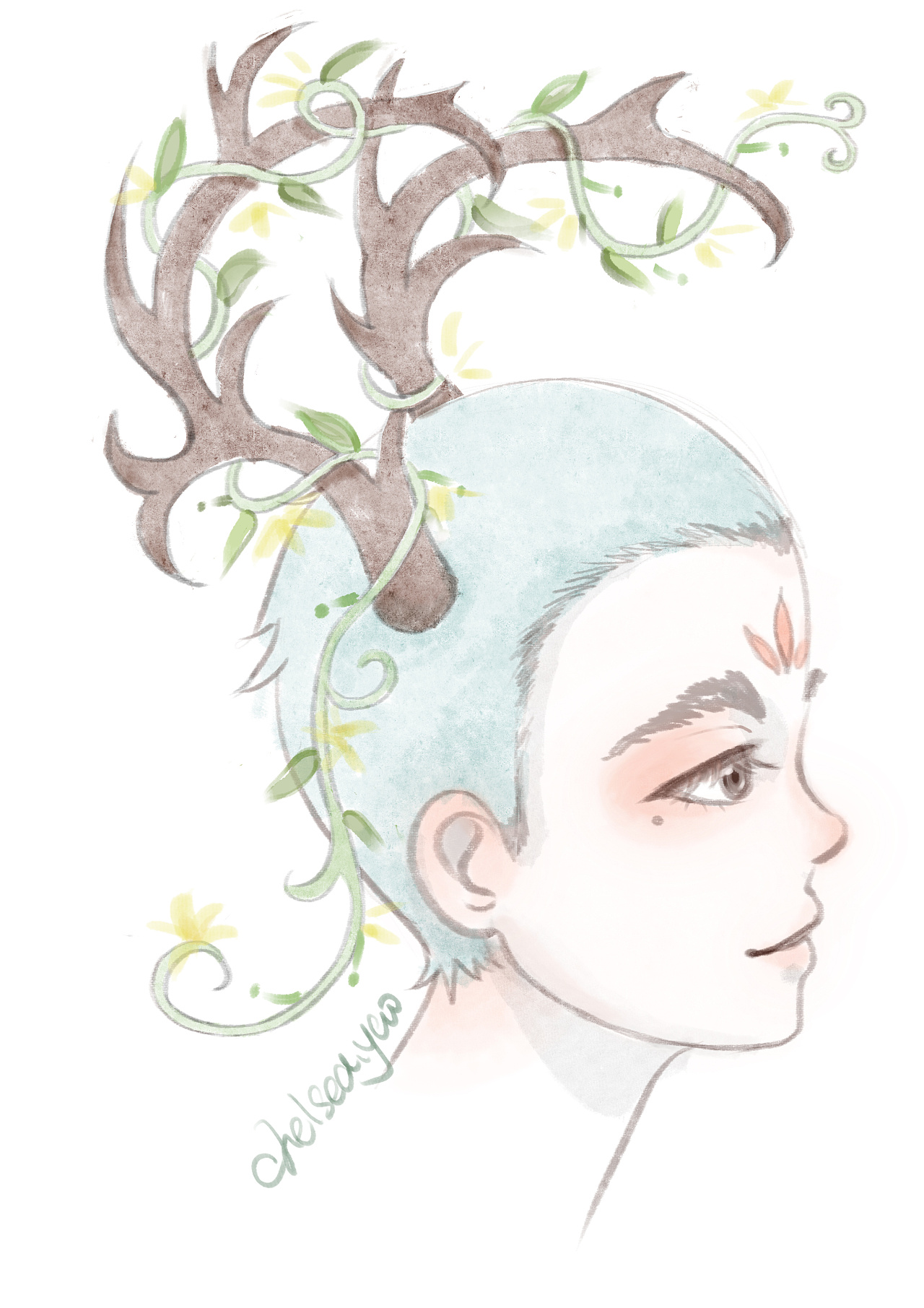 设计爱好者 春天已经来了,为森么还这么冷~~画一只春天的小鹿安慰