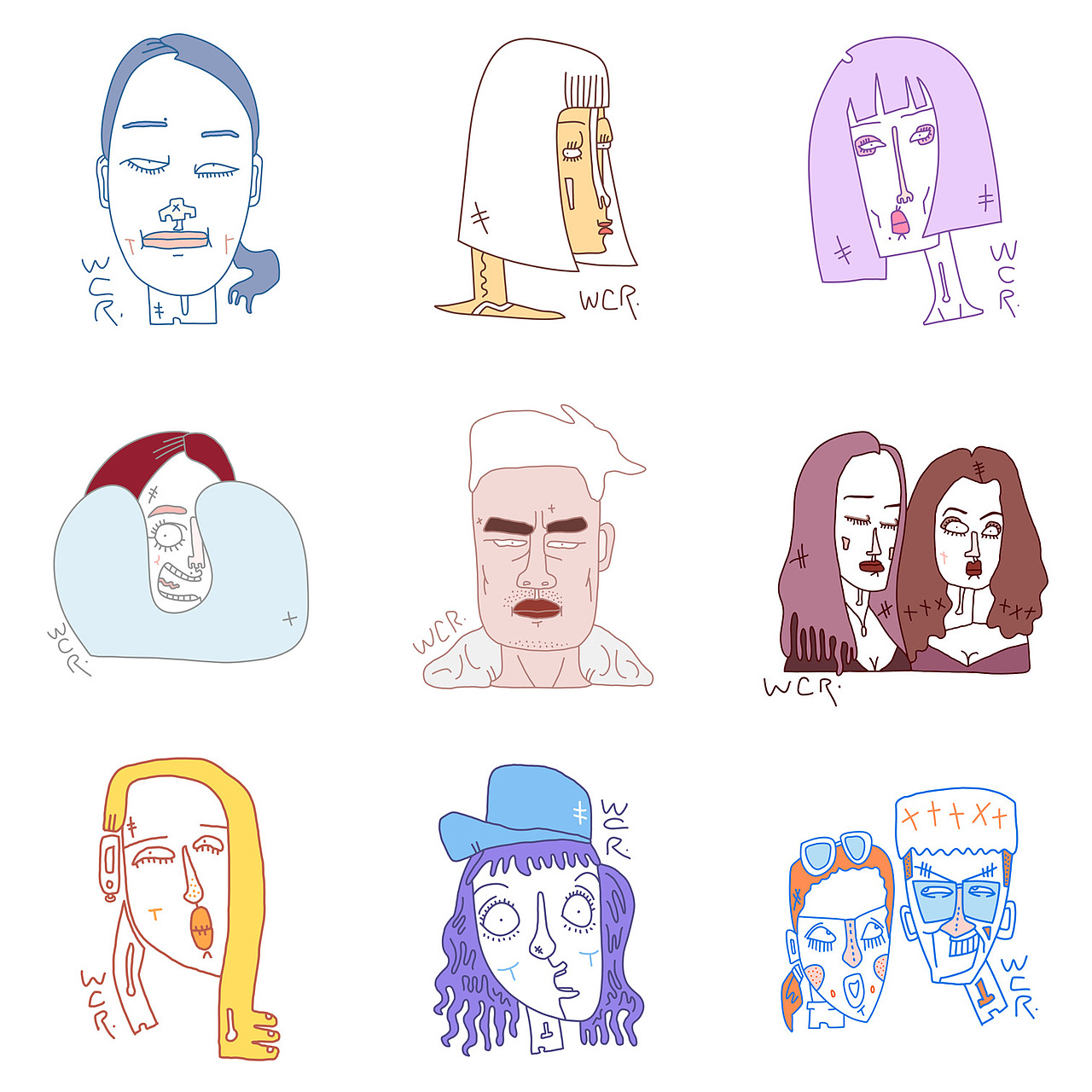 FaceDoodle/怪相涂鸦/丑叔WCR（图ZMTk3ODkxMjgw） - 新锐潮流插画 - 站酷设计师王晨睿原创素材 - 站酷ZCOOL