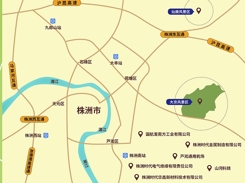 株洲市消费场所及旅游景点及知名企业地图（图ZMjgwMDA3NzY4） - 商业插画 - 站酷设计师一直膨胀的河豚原创素材 - 站酷ZCOOL