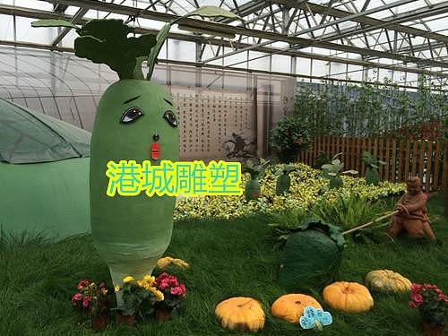 温室大棚吉祥物玻璃钢卡通青萝卜公仔娃娃雕像定制厂家
