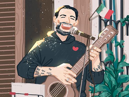 【插画】意大利阳台音乐会