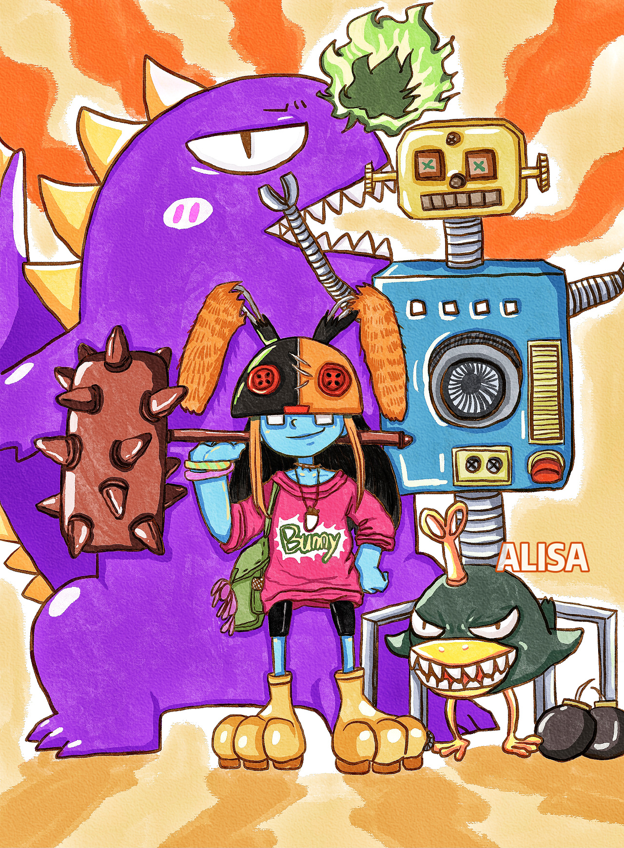 兔子杀手 |插画|创作习作|骨子忧郁的可爱鬼 - 原创作品 - 站酷