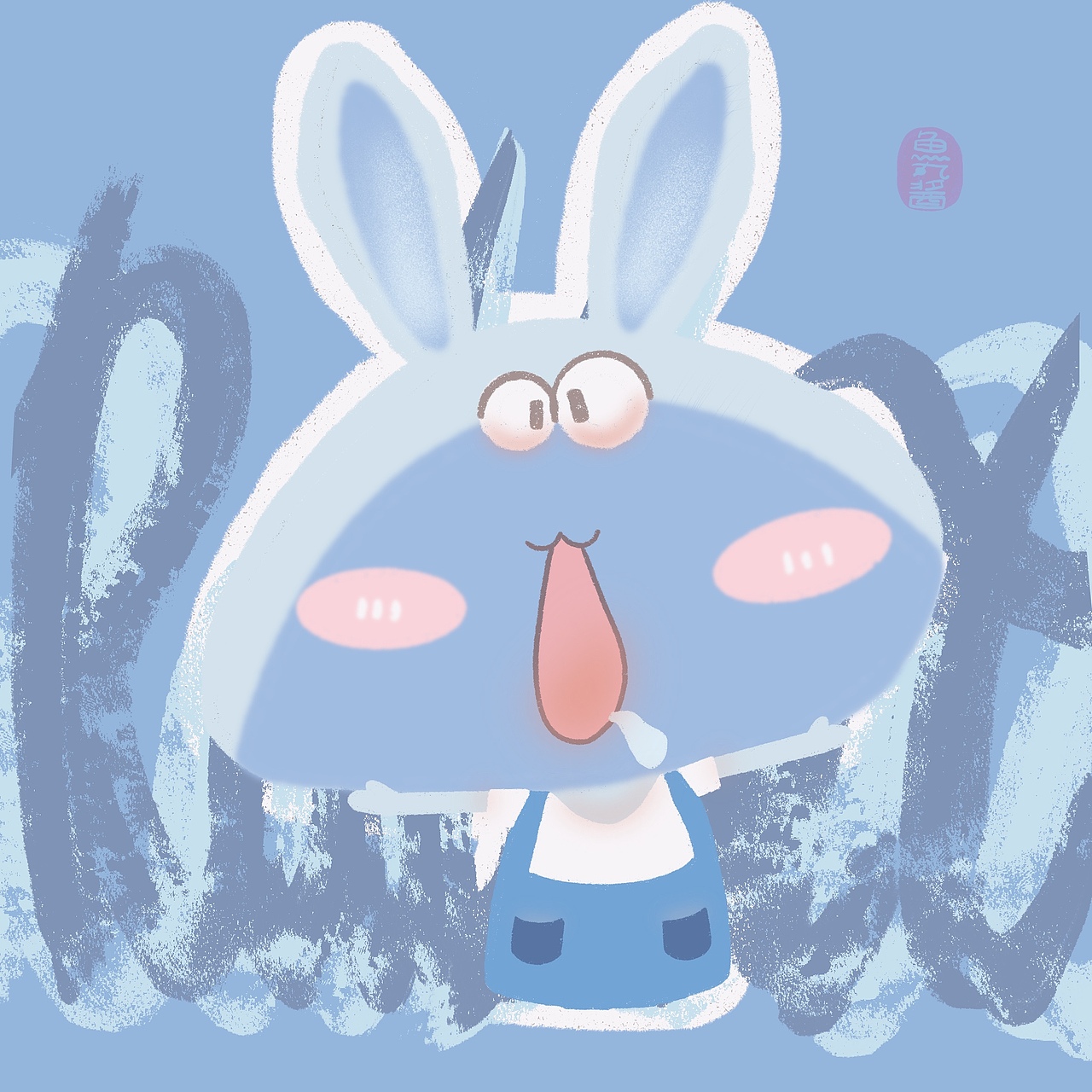 原创手绘插画头像《搞怪动物园系列—rabbit》