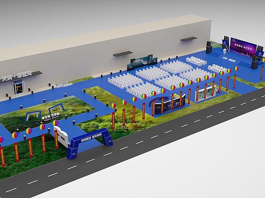 临时售楼处开放活动简易场布效果示意