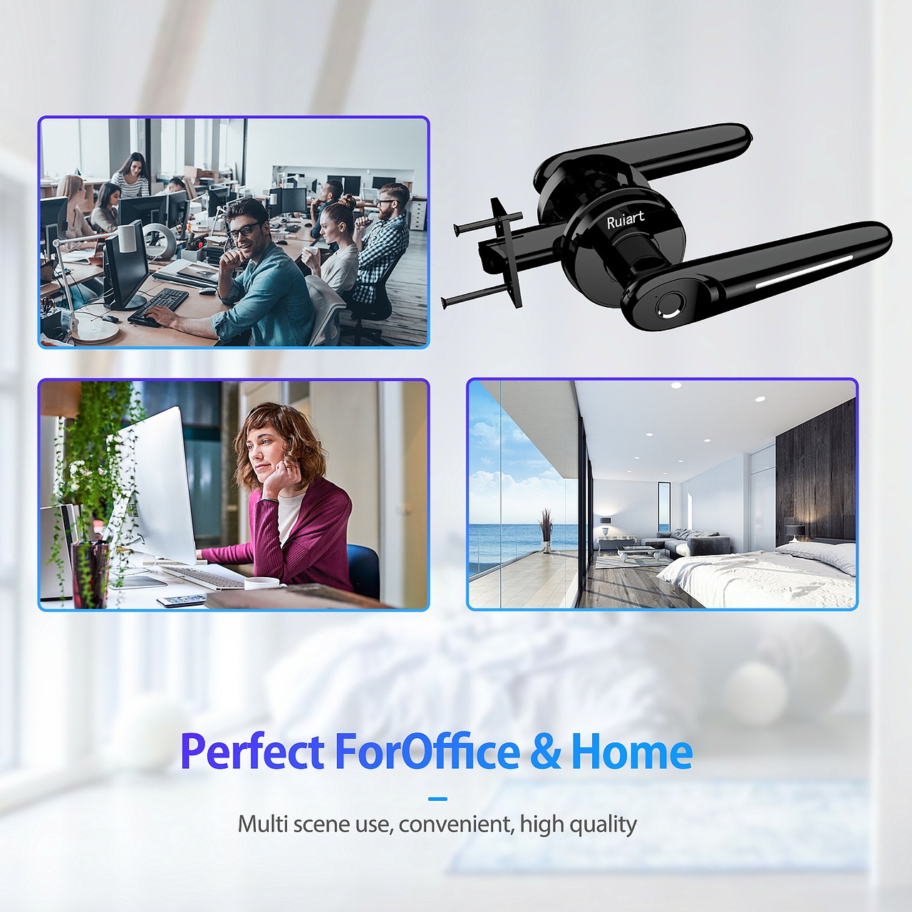 亚马逊门把锁主图设计