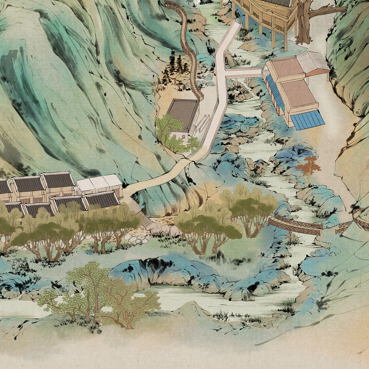 水墨风古风手绘地图作品信息创作时间2021/07/01插画5插画11插画37