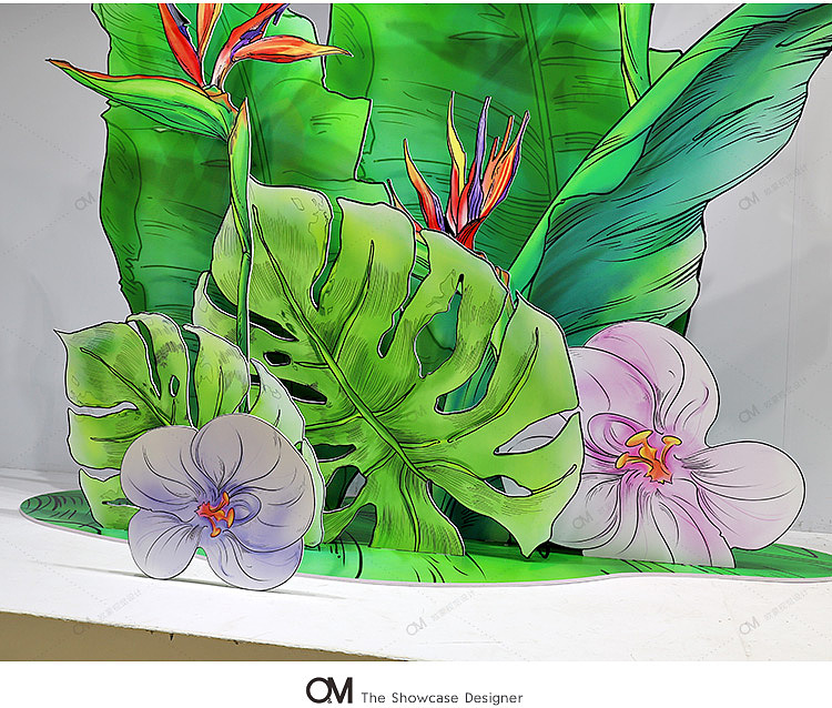 芭蕉叶橱窗（图ZMjA5MjMzMjEy） - 展陈设计 - 站酷设计师OM橱窗设计原创素材 - 站酷ZCOOL