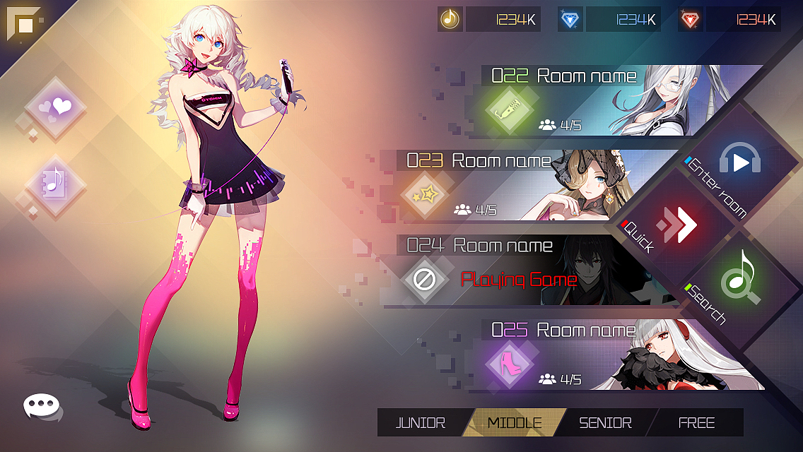 二次元音游主界面概念设计与动效设计