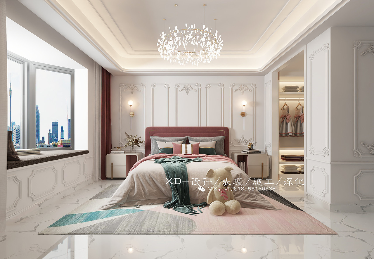 简约客厅，简美卧室，温柔豆沙粉点缀 家装效果图（图ZMjkyMjEyMzQw） - 家装设计 - 站酷设计师徐梓欣原创素材 - 站酷ZCOOL