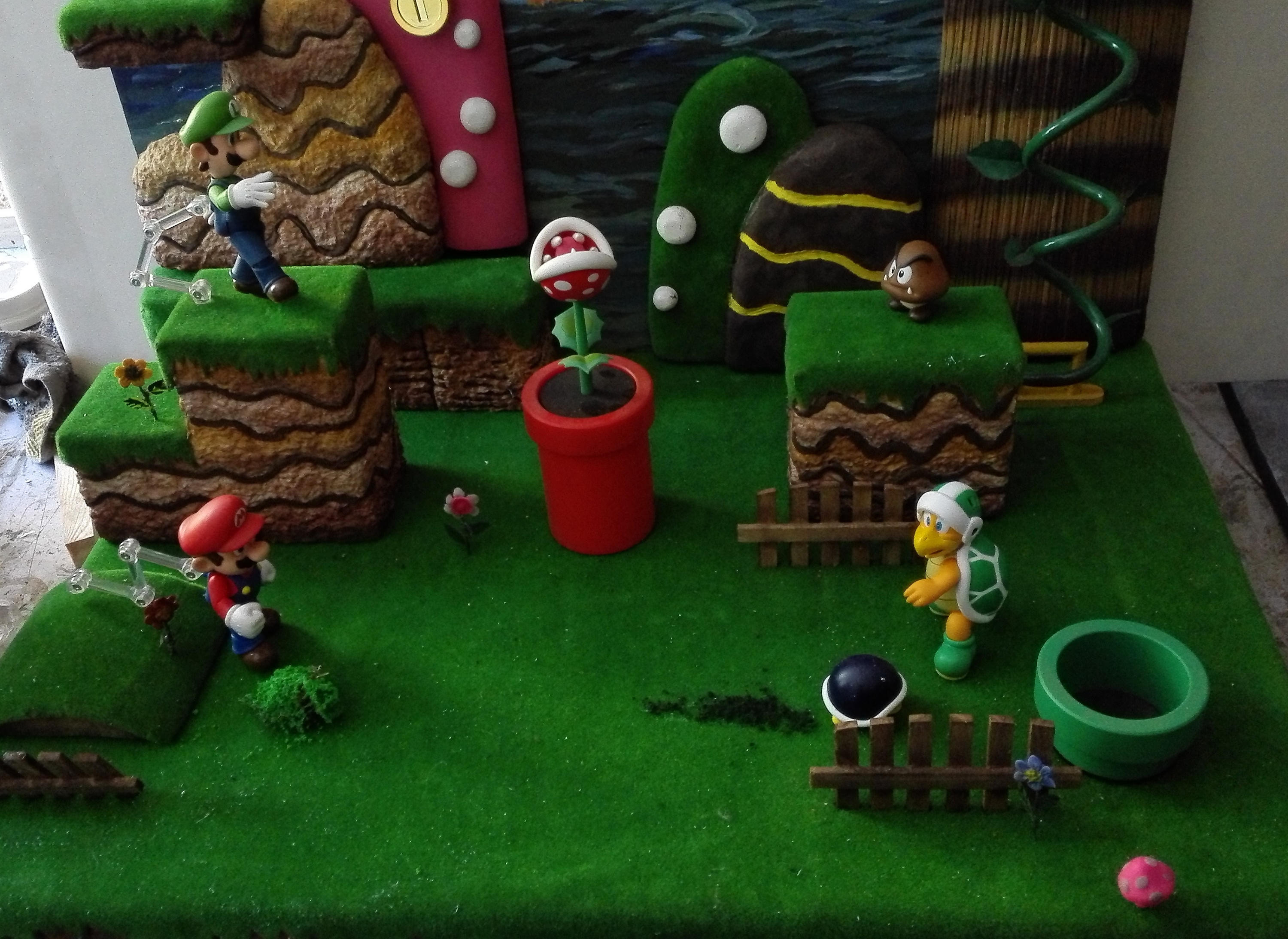 超级玛丽场景制作|手工艺|手办/模玩|巧手模型 - 原创作品 - 站酷