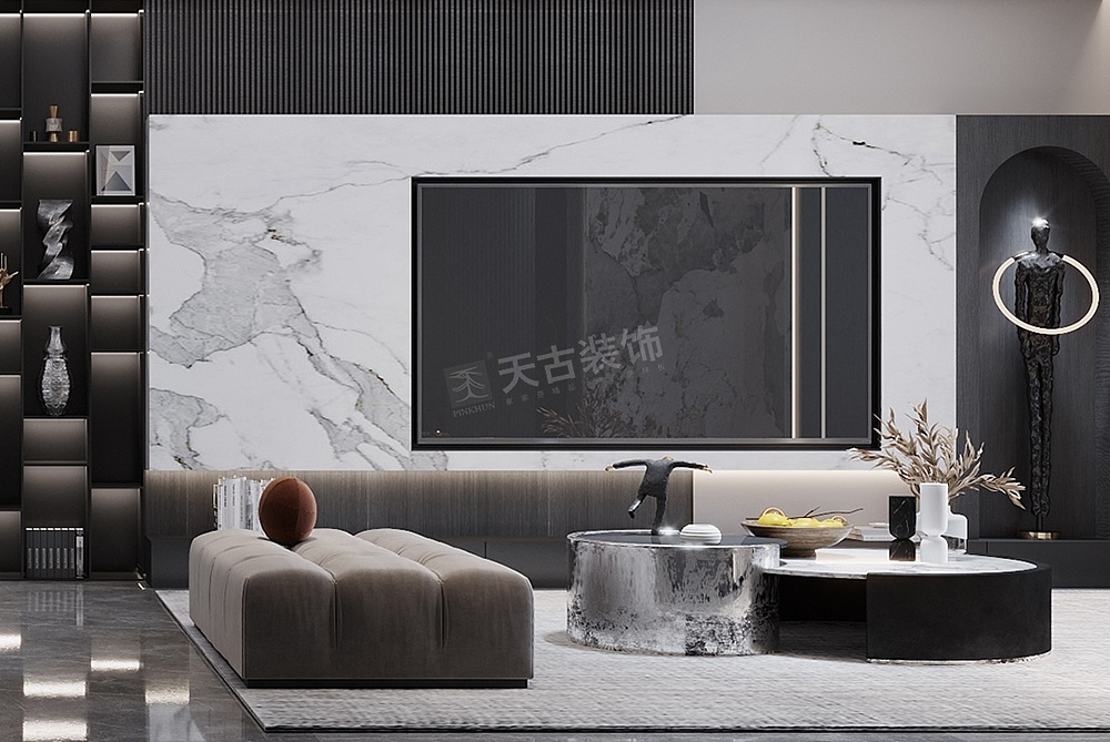 恒大御龙天峰花园洋房装修,现代简约风格设计效果赏析