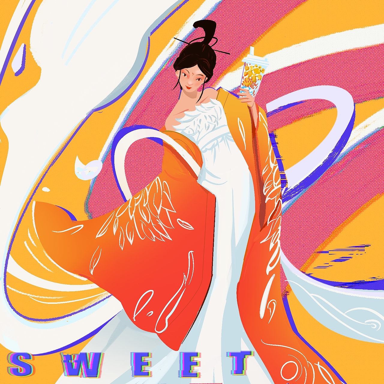 《杨枝甘露——杨女士》|插画|创作习作|一只饿霸coolest_原创作品