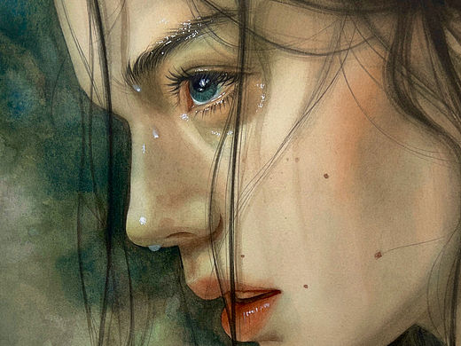 画个冷调头像（个人主页-ZNjQ2NjEzOTY=） - 绘画 - 站酷设计师迷森鹿水彩原创素材 - 站酷ZCOOL