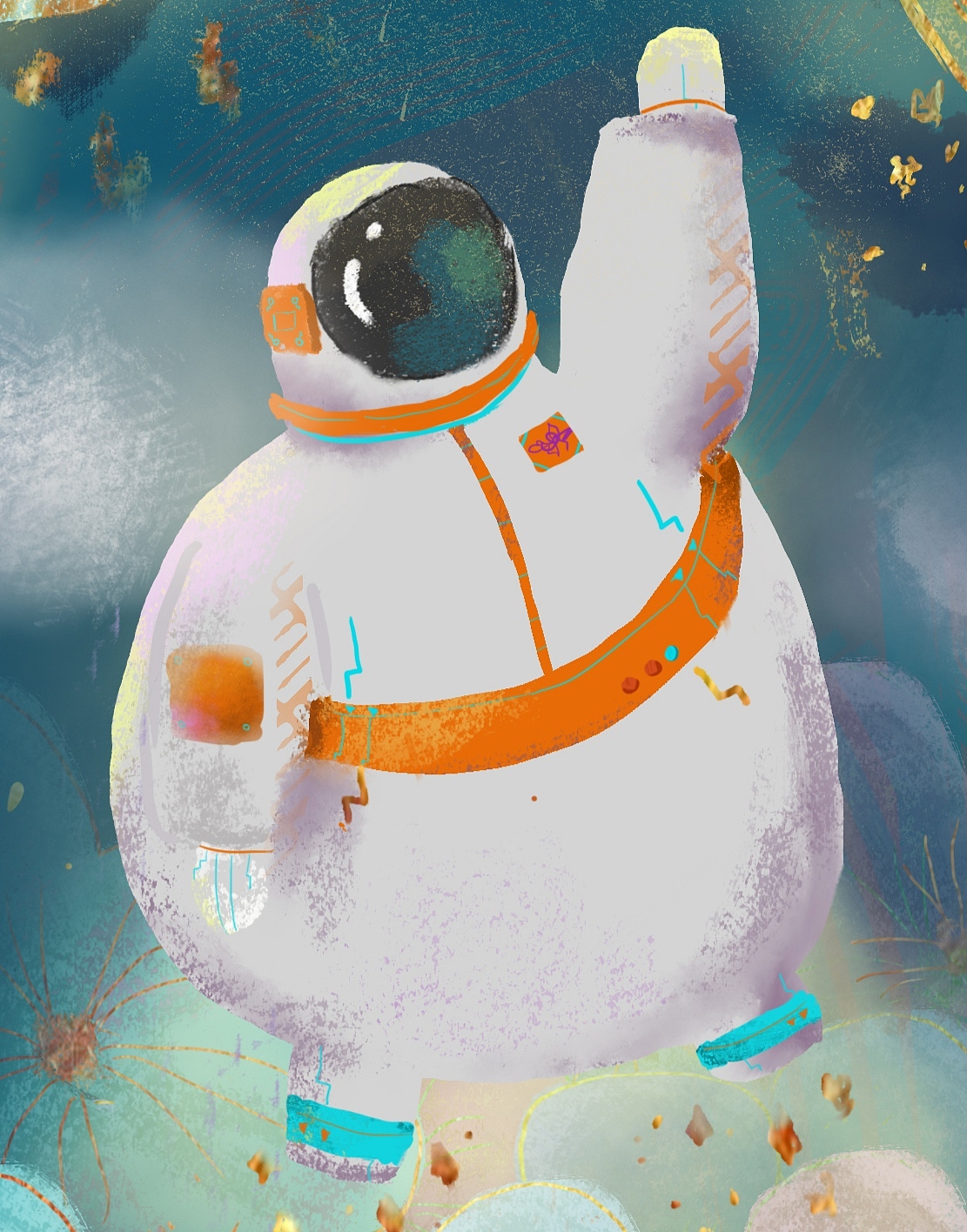 胖嘟嘟宇航员|插画|创作习作|aigei呀_原创作品-站酷zcool