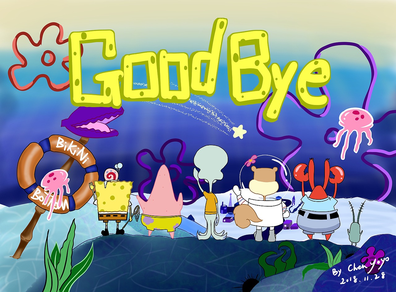 goodbye 海绵宝宝（图ZMTM3MzA4NjEy） - 新锐潮流插画 - 站酷设计师chenyoyo原创素材 - 站酷ZCOOL