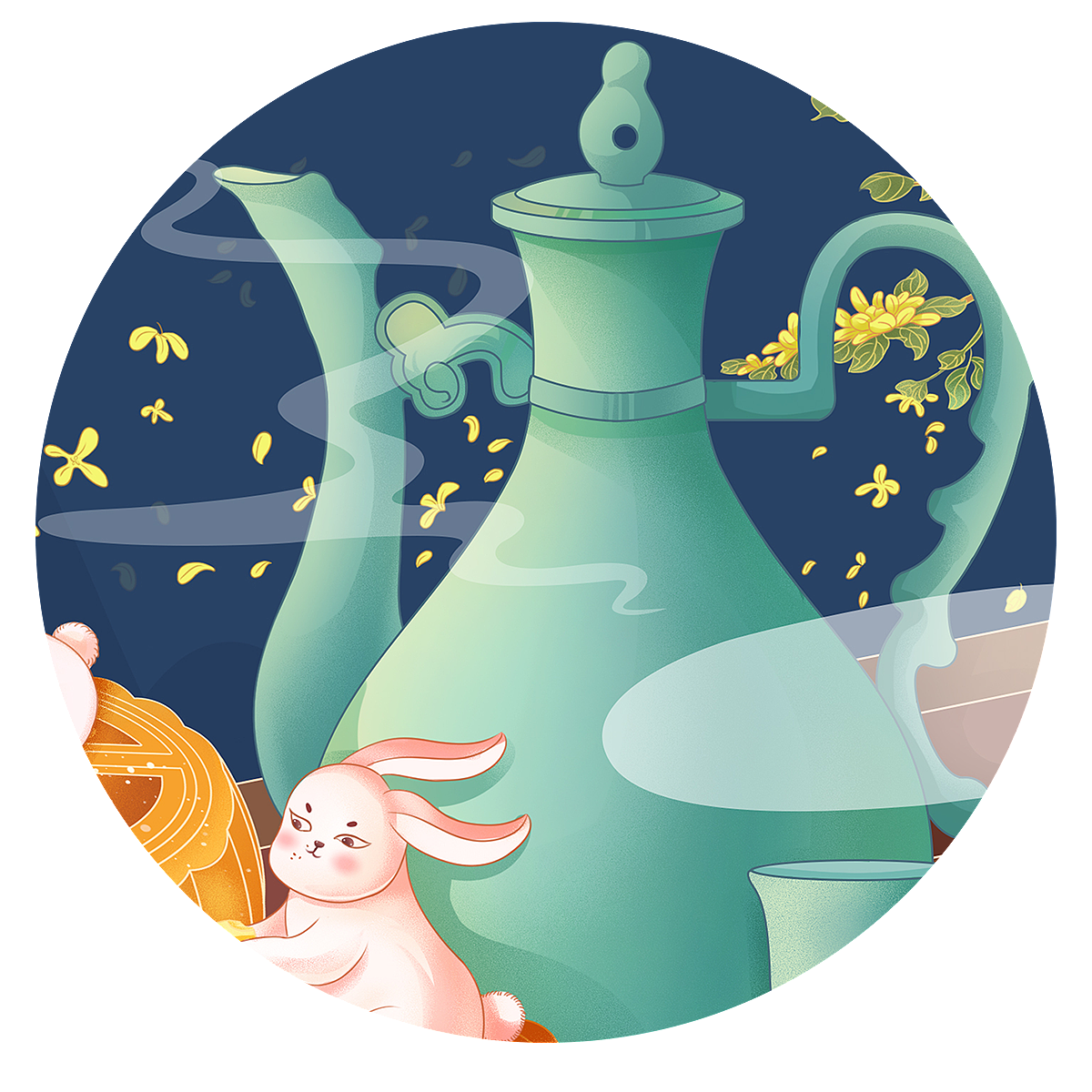 中秋节包装插画_爱画画的艺霖-站酷zcool