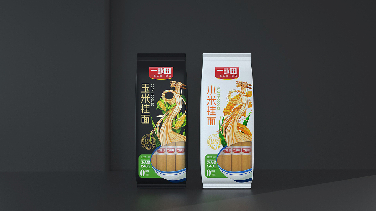 插画包装 | 杂粮系列挂面 | 面条设计