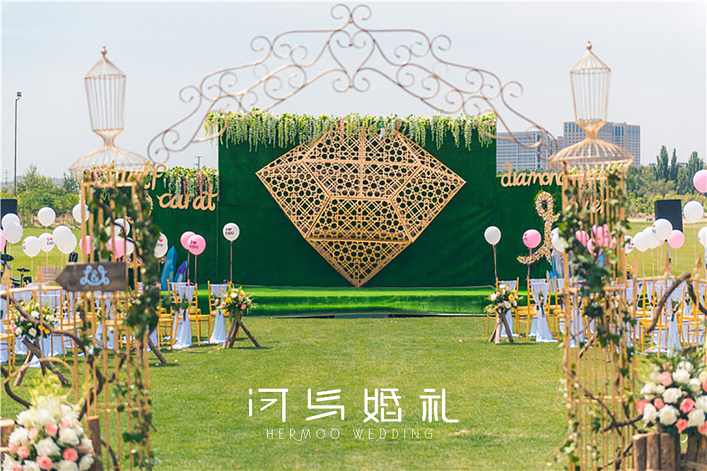 河马婚礼｜户外婚礼（绿色＋金色）（图ZMTM4NjEzMjA0） - 人文/纪实摄影 - 站酷设计师河马婚礼原创素材 - 站酷ZCOOL