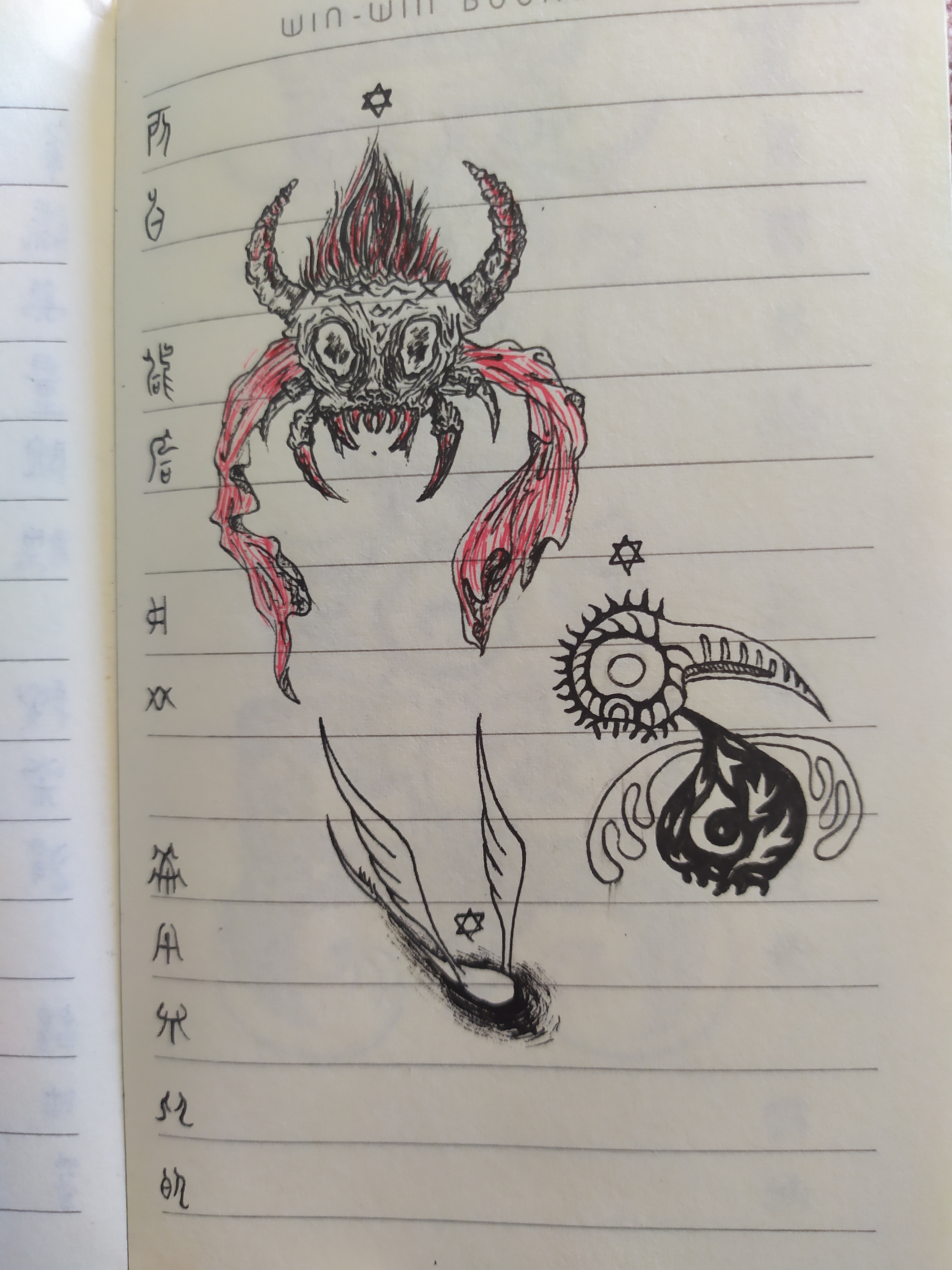 一些用签字笔画的画