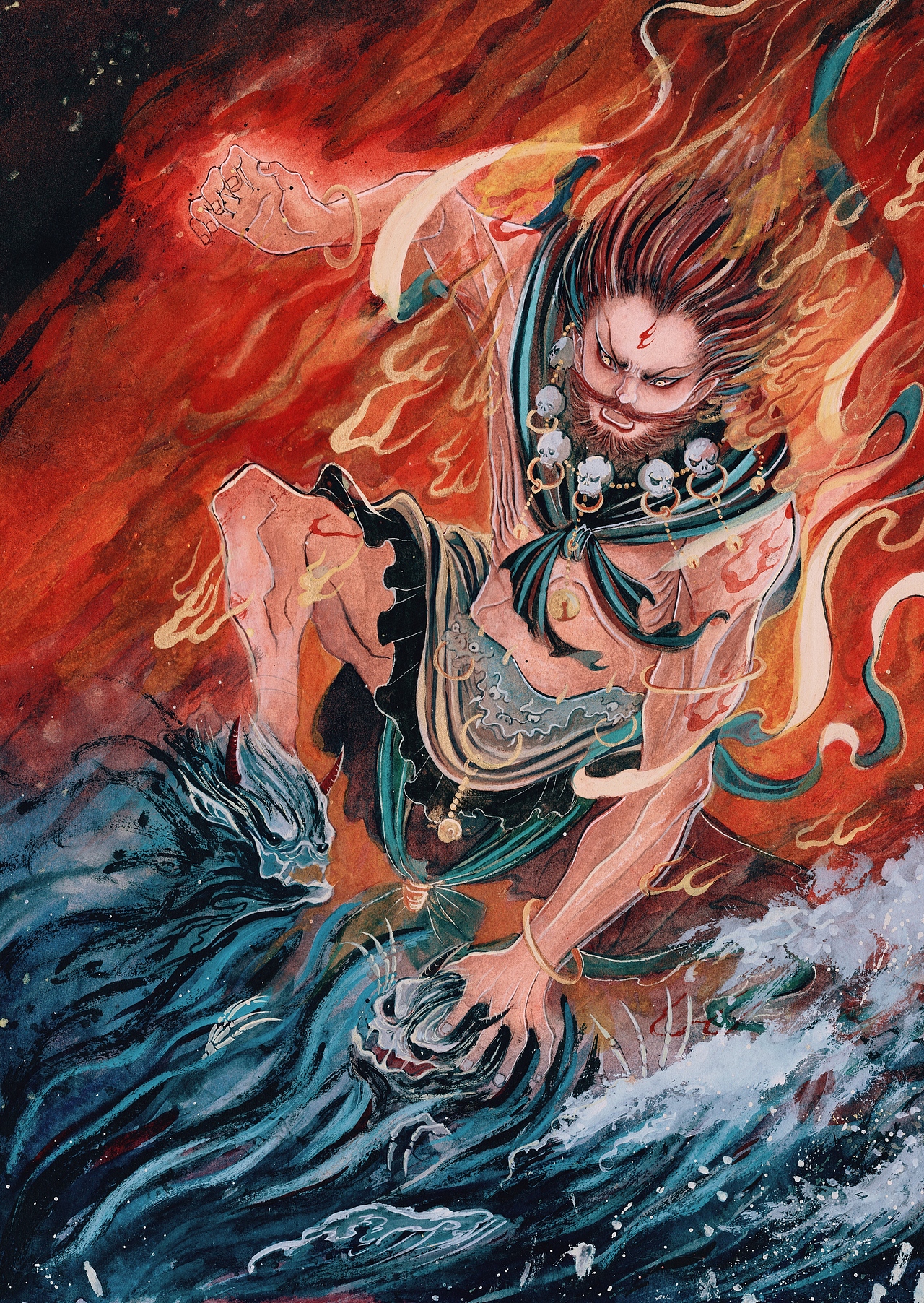火神战疫（图ZMTk2MDMzMzAw） - 商业插画 - 站酷设计师鹿溟山原创素材 - 站酷ZCOOL