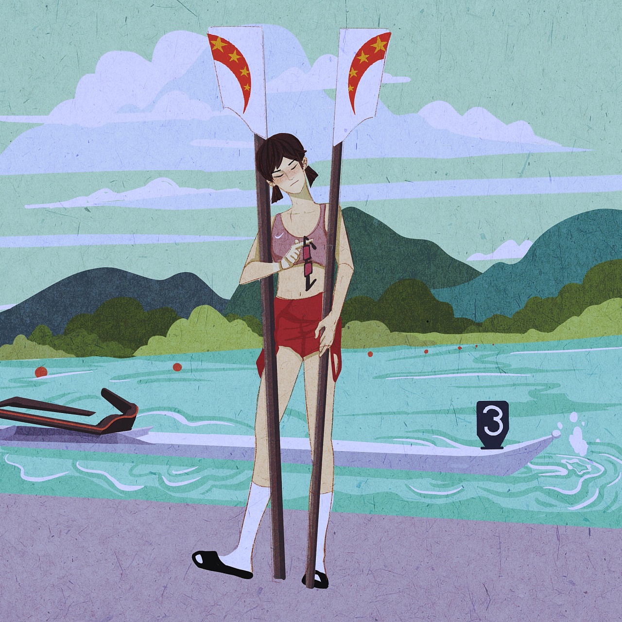 赛艇女孩|插画|艺术插画|三元sanyuan - 原创作品 - 站酷 (zcool)