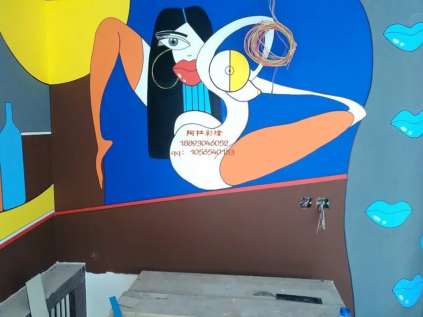 阿杜手绘速写肖像画墙绘手绘墙涂鸦墙体彩绘美术培训